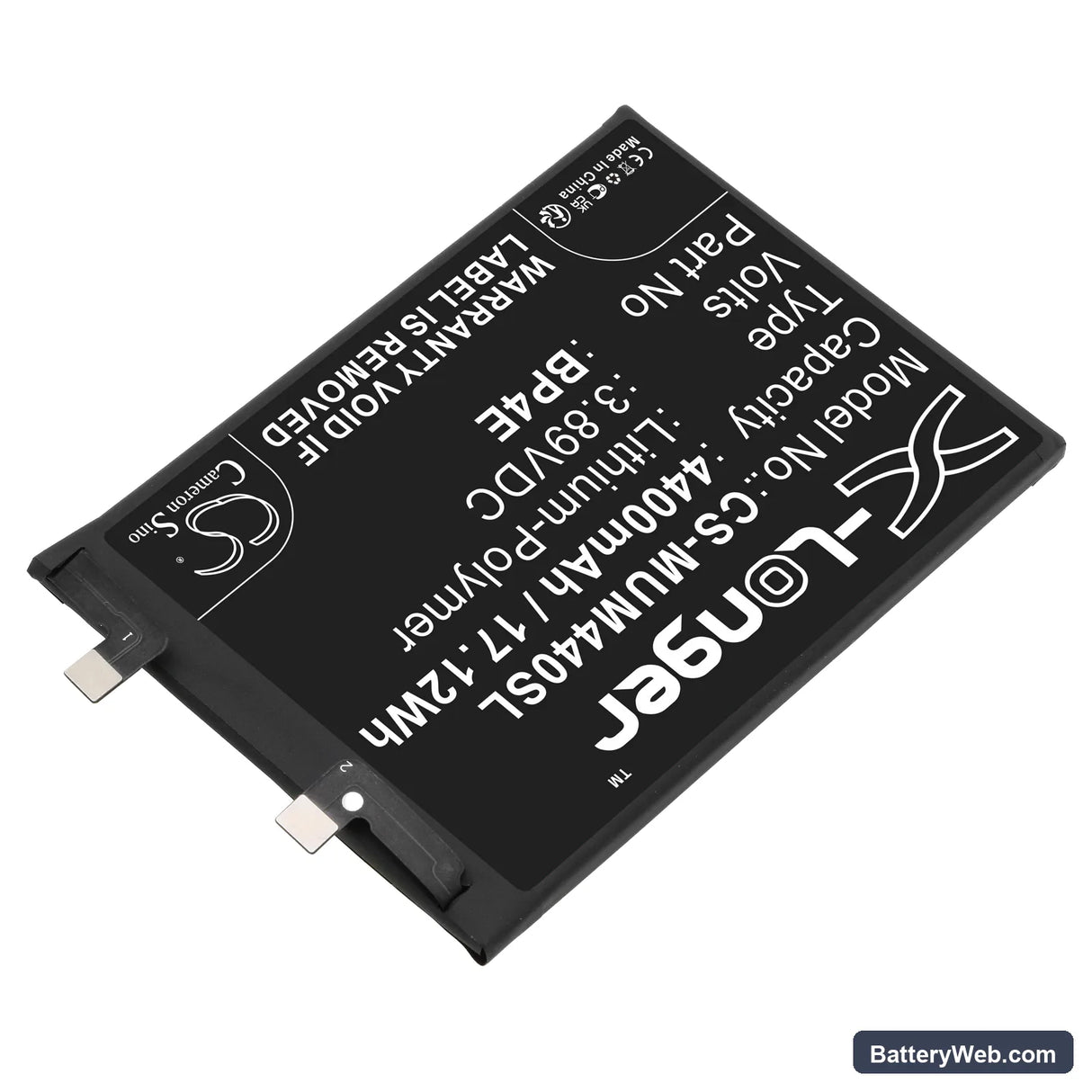 Xiaomi 13 Lite Replacement Battery, 3.89V, 4400mAh, Li-Polymer 2