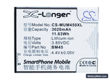 Xiaomi Note 2 Premium Edition Replacement Battery, 3.85V, 3020mAh, Li-ion 1