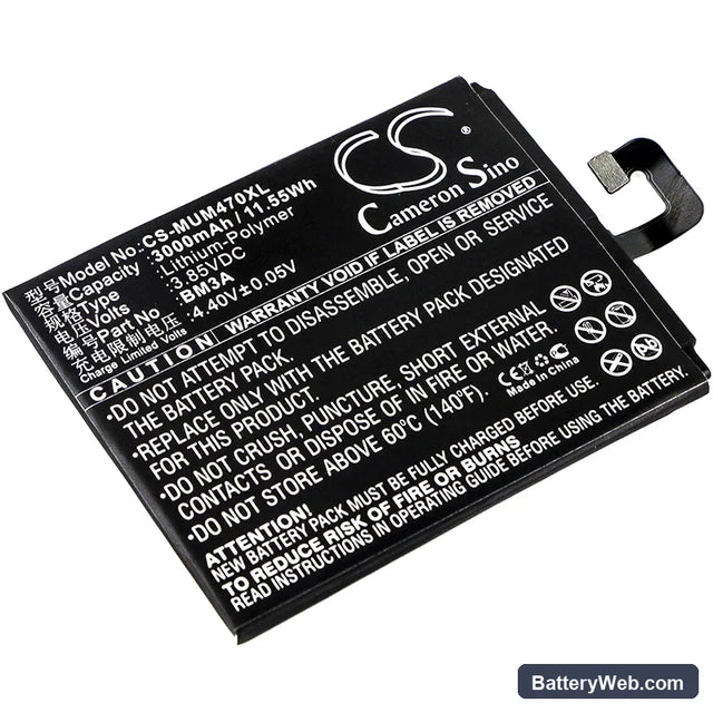 Xiaomi Note 3 Replacement Battery, 3.85V, 3000mAh, Li-Polymer 1