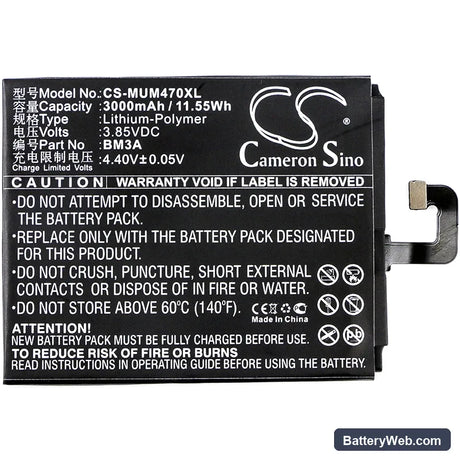 Xiaomi Note 3 Replacement Battery, 3.85V, 3000mAh, Li-Polymer 3