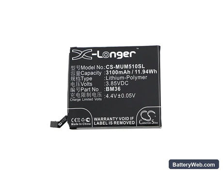 Xiaomi Mi 5s Replacement Battery, 3.85V, 3100mAh, Li-Polymer 3