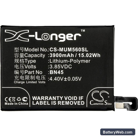 Xiaomi Redmi Note 5 Replacement Battery, 3.85V, 3900mAh, Li-Polymer 3
