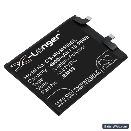 Xiaomi 11T Replacement Battery, 3.87V, 4900mAh, Li-Polymer 1