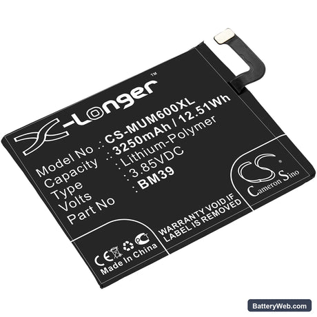 Xiaomi Mi 6 Replacement Battery, 3.85V, 3250mAh, Li-Polymer 1