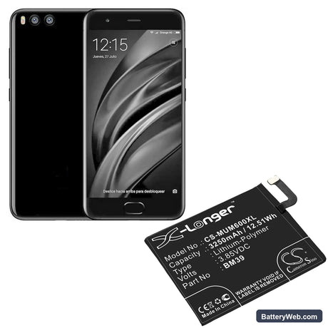 Xiaomi Mi 6 Replacement Battery, 3.85V, 3250mAh, Li-Polymer 5