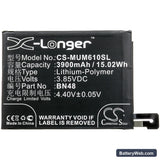 Xiaomi Redmi Note 6 Pro Replacement Battery, 3.85V, 3900mAh, Li-Polymer 3