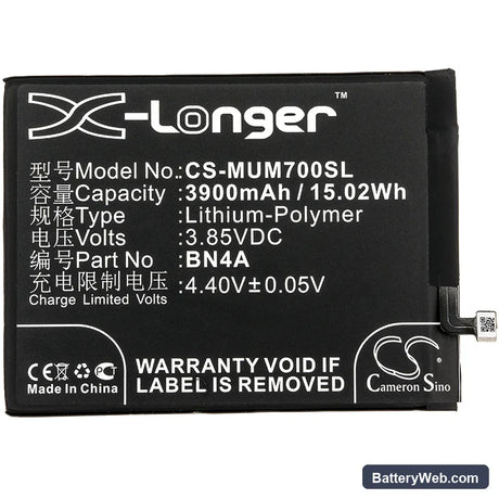 Xiaomi Redmi Note 7 Replacement Battery, 3.85V, 3900mAh, Li-Polymer 3