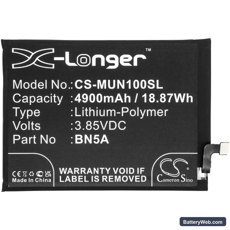 Poco M3 Pro 5G Replacement Battery, 3.85V, 4900mAh, Li-Polymer 3