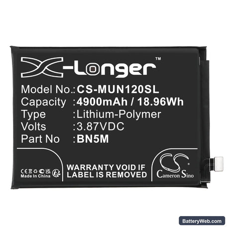 Redmi Note 12 4G Replacement Battery, 3.87V, 4900mAh, Li-Polymer 3