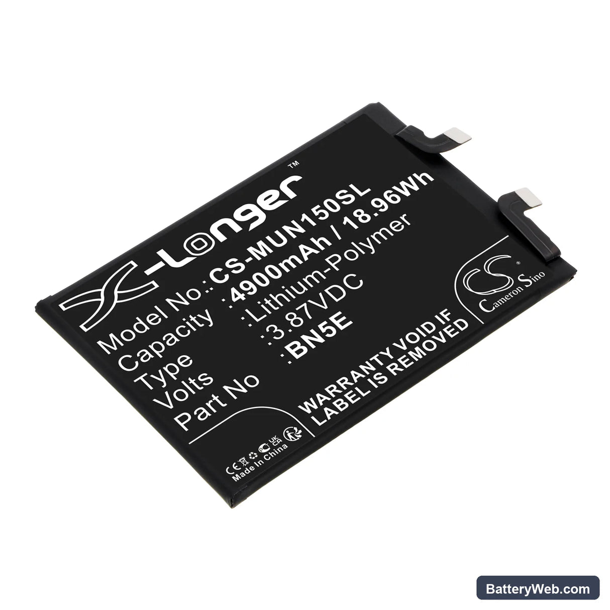 Redmi Note 11E Pro Replacement Battery, 3.87V, 4900mAh, Li-Polymer 1