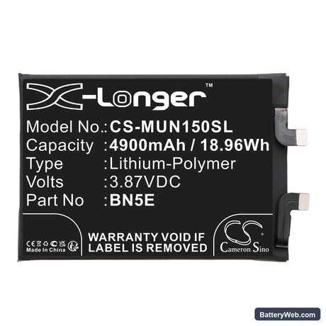 Redmi Note 11E Pro Replacement Battery, 3.87V, 4900mAh, Li-Polymer 3