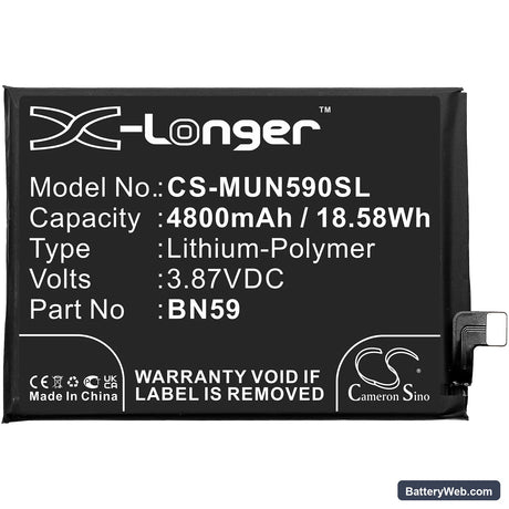 Xiaomi Redmi Note 10 Replacement Battery, 3.87V, 4800mAh, Li-Polymer 3
