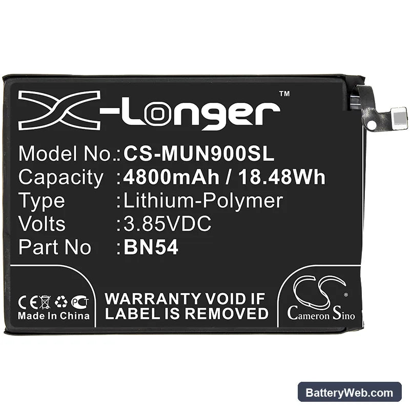 Xiaomi Note 9 Replacement Battery, 3.85V, 4800mAh, Li-Polymer 3