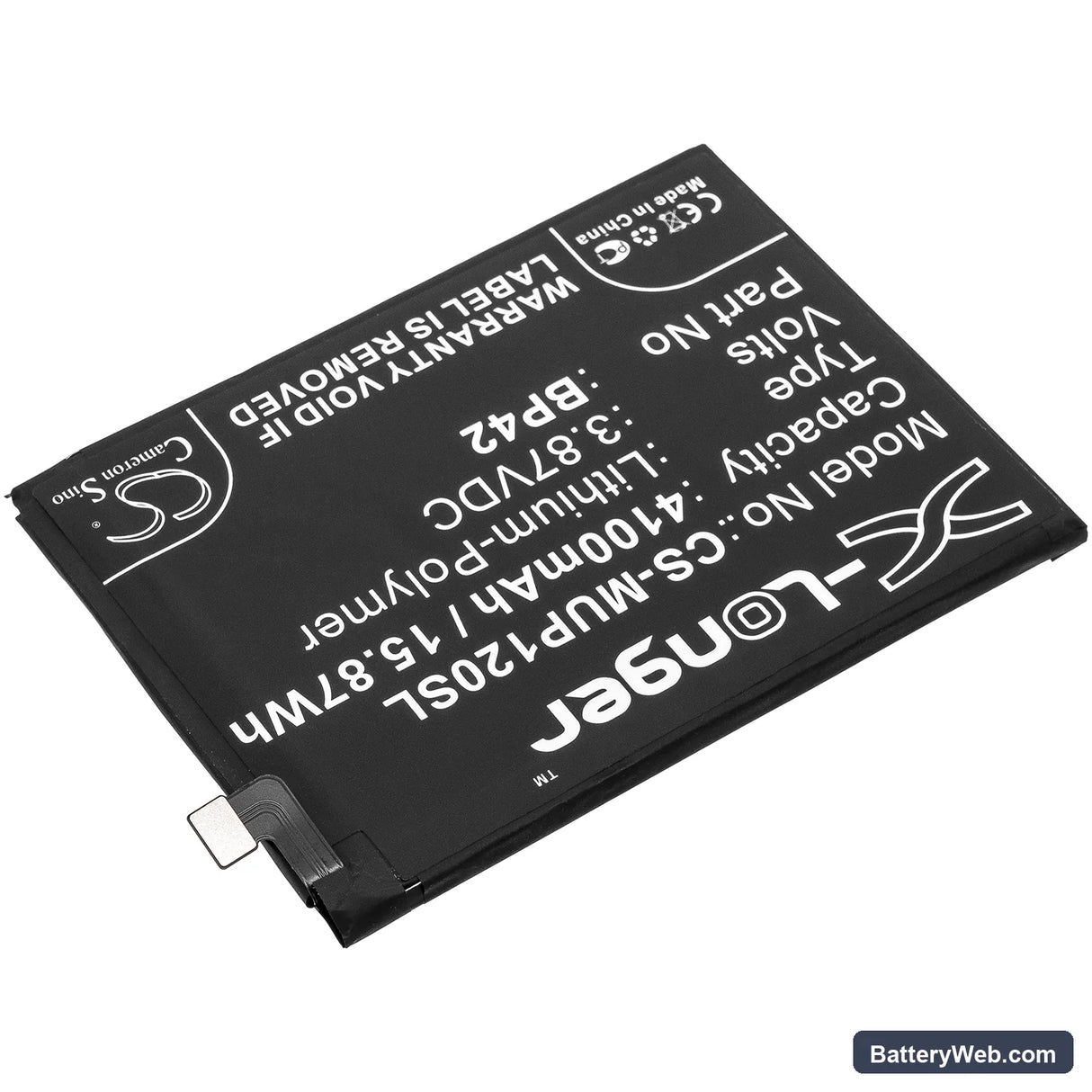 Xiaomi Mi 11 Lite Replacement Battery, 3.87V, 4100mAh, Li-Polymer 2