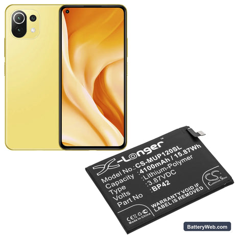 Xiaomi Mi 11 Lite Replacement Battery, 3.87V, 4100mAh, Li-Polymer 5