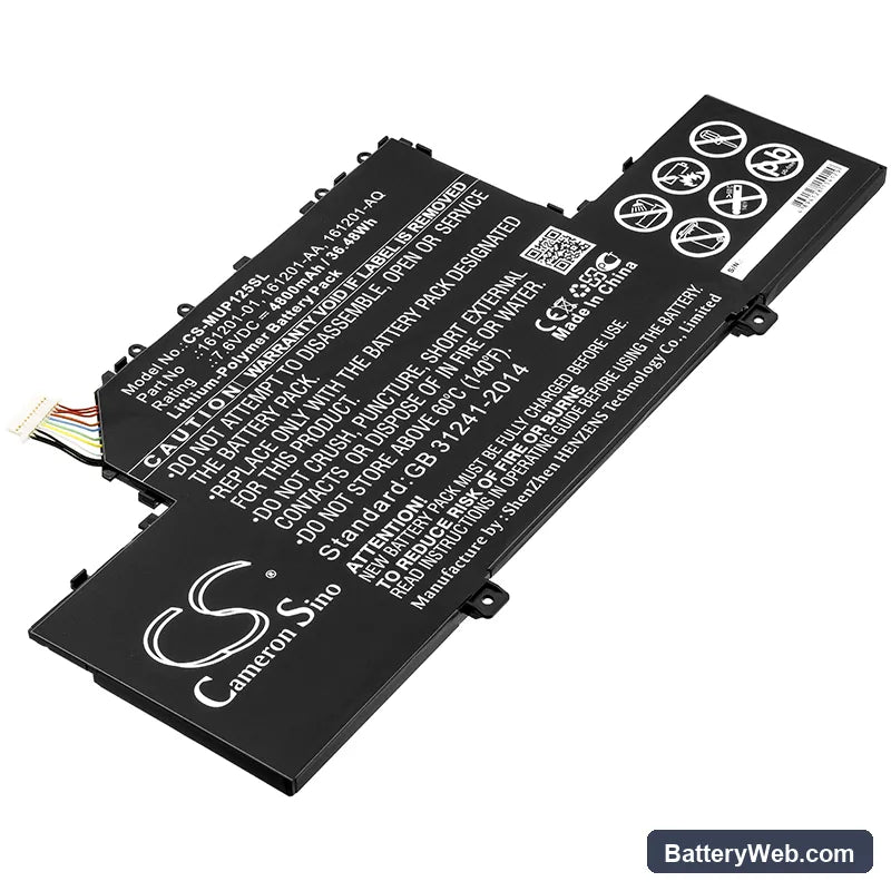 Xiaomi Air 12.5 Replacement Battery, 7.6V, 4800mAh, Li-Polymer 1