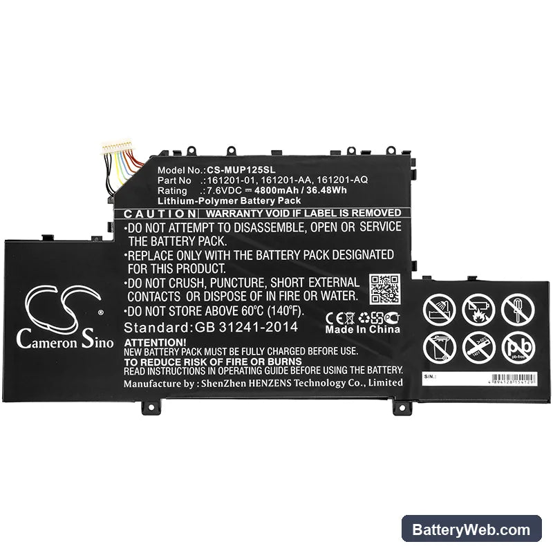 Xiaomi Air 12.5 Replacement Battery, 7.6V, 4800mAh, Li-Polymer 3
