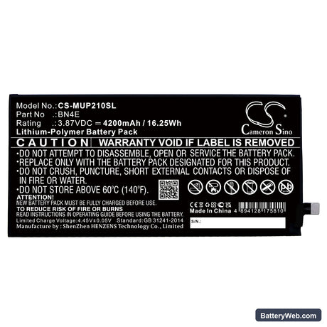 Xiaomi Pad 5 Replacement Battery, 3.87V, 4200mAh, Li-Polymer 3