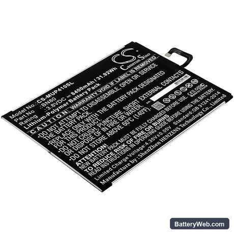 Xiaomi Mi Pad 4 Plus Replacement Battery, 3.8V, 8400mAh, Li-Polymer 1