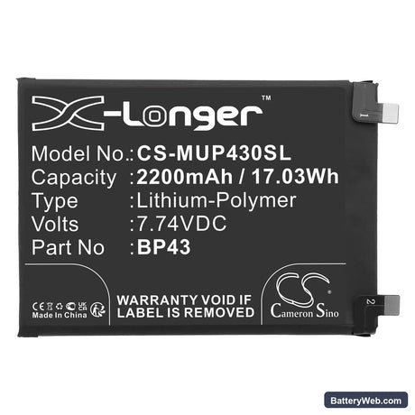 Xiaomi Mix 4 Replacement Battery, 7.74V, 2200mAh, Li-Polymer 3