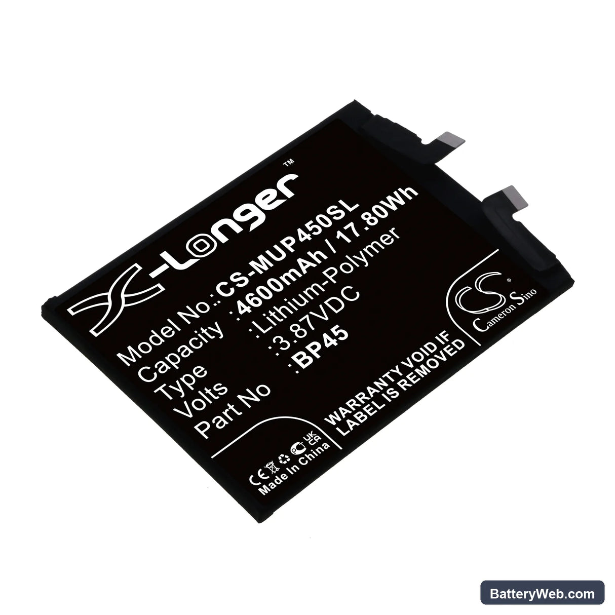 Xiaomi 12 Pro Replacement Battery, 3.87V, 4600mAh, Li-Polymer 1