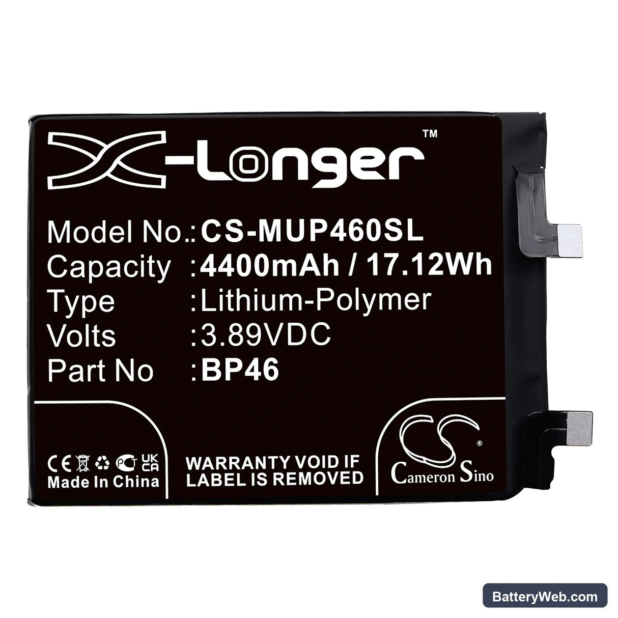 Xiaomi Xiaomi 12 Replacement Battery, 3.89V, 4400mAh, Li-Polymer 3