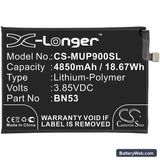 Redmi Note 9 Pro Replacement Battery, 3.85V, 4850mAh, Li-Polymer 3