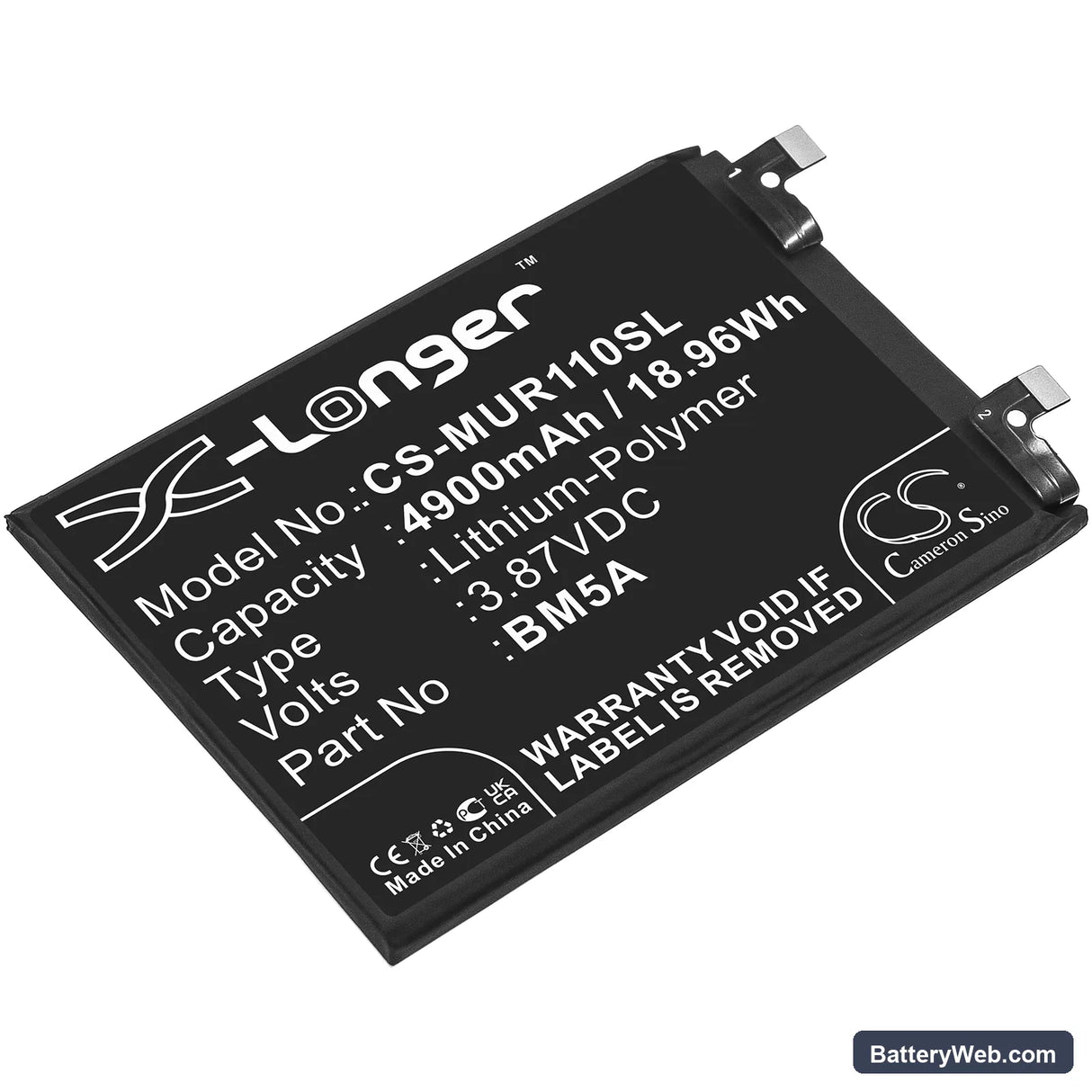 Redmi Note 11 Pro Replacement Battery, 3.87V, 4900mAh, Li-Polymer 1