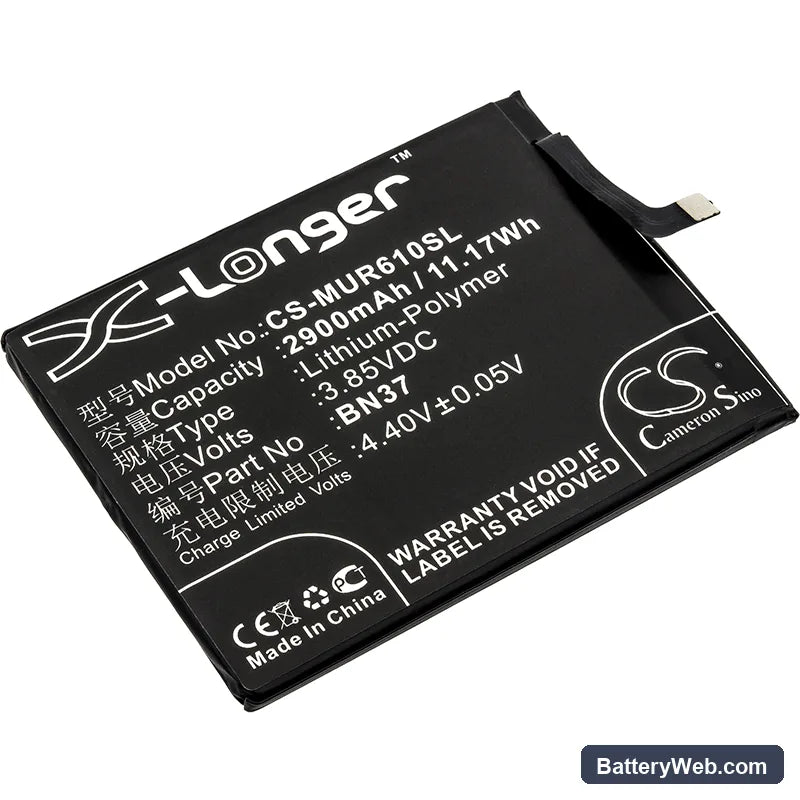 Redmi 6A Replacement Battery, 3.85V, 2900mAh, Li-Polymer 1