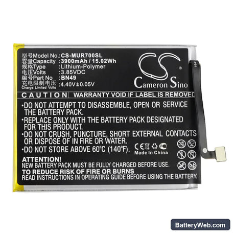 Xiaomi Redmi 7A Replacement Battery, 3.85V, 3900mAh, Li-Polymer 3