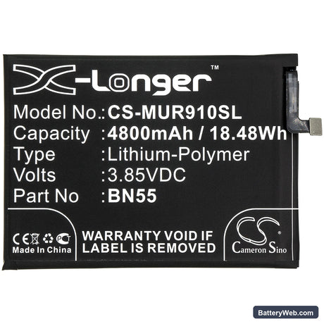 Xiaomi Redmi 9s Replacement Battery, 3.85V, 4800mAh, Li-Polymer 3