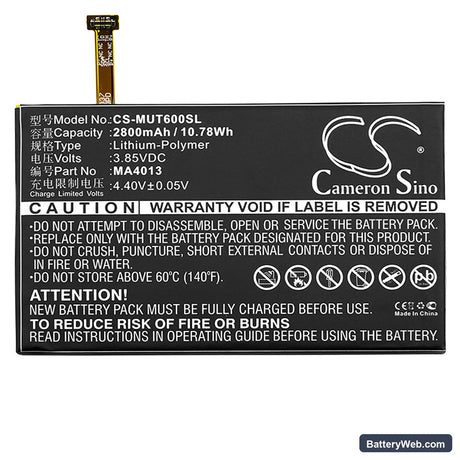Meitu M6 Replacement Battery, 3.85V, 2800mAh, Li-Polymer 3