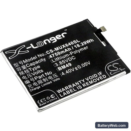 Xiaomi Max Replacement Battery, 3.85V, 4750mAh, Li-Polymer 1
