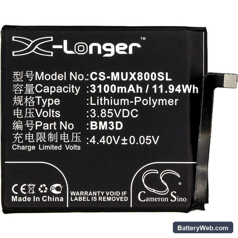 Xiaomi Mi 8 SE Replacement Battery, 3.85V, 3100mAh, Li-Polymer 3