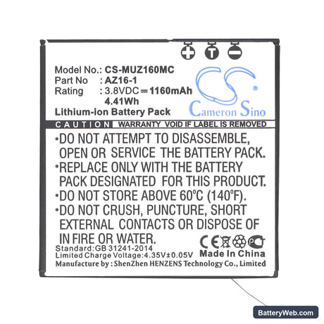 Xiaomi AZ16 Replacement Battery, 3.8V, 1160mAh, Li-ion 5