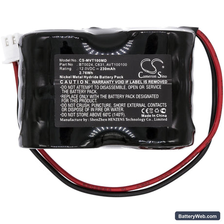 IMEX Free DOP Probe Replacement Battery, 12V, 230mAh, Ni-MH 3