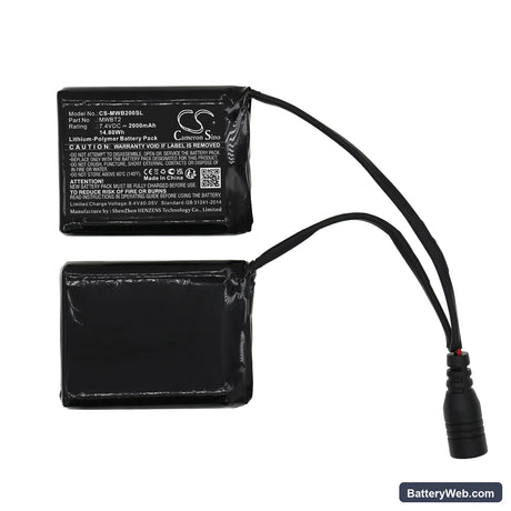 Mobile Warming Glove Styles Replacement Battery, 7.4V, 2000mAh, Li-Polymer 3
