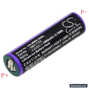 Moser Ermila 1884 Replacement Battery, 3.2V, 1800mAh, LiFePO4 1