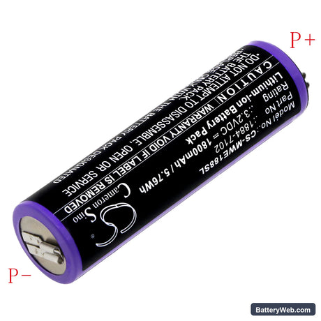 Moser Ermila 1884 Replacement Battery, 3.2V, 1800mAh, LiFePO4 2