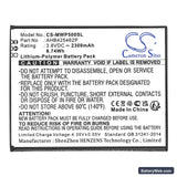 Maxwest Nitro 5P Replacement Battery, 3.8V, 2300mAh, Li-Polymer 3