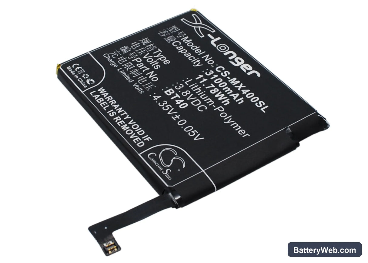 MeiZu MX4 Replacement Battery, 3.8V, 3100mAh, Li-Polymer 2