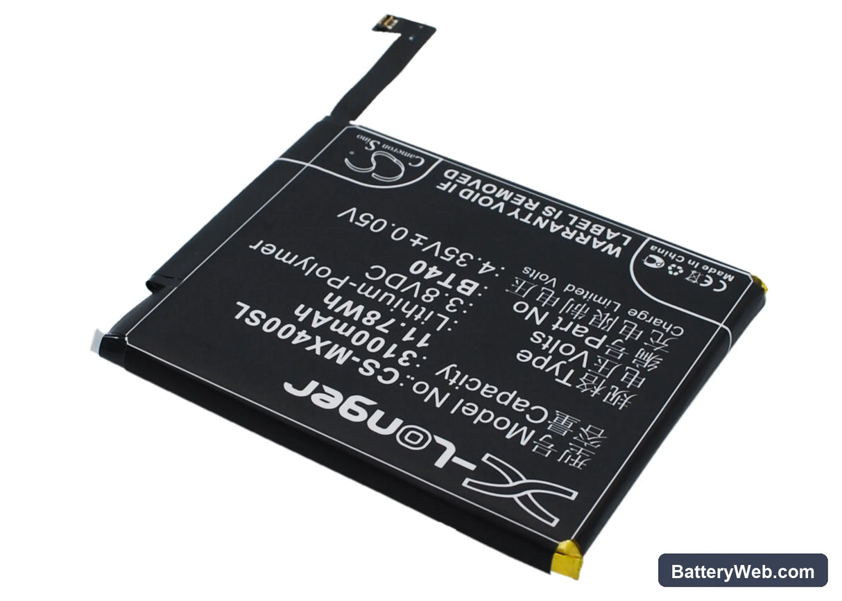 MeiZu MX4 Replacement Battery, 3.8V, 3100mAh, Li-Polymer 3