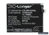 MeiZu M1 Replacement Battery, 3.8V, 3100mAh, Li-Polymer 1