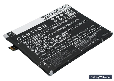 MeiZu M1 Replacement Battery, 3.8V, 3100mAh, Li-Polymer 4