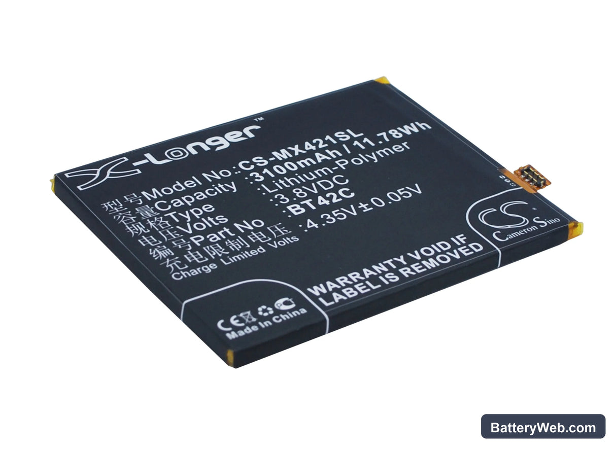 MeiZu Note 2 Replacement Battery, 3.8V, 3100mAh, Li-Polymer 1