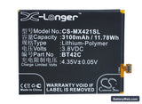 MeiZu Note 2 Replacement Battery, 3.8V, 3100mAh, Li-Polymer 5