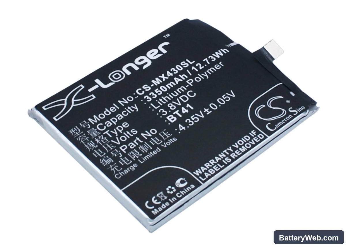 MeiZu MX4 Pro Replacement Battery, 3.8V, 3350mAh, Li-Polymer 1