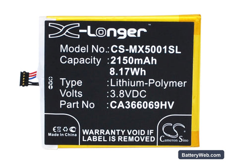 Medion Life X5001 Replacement Battery, 3.8V, 2150mAh, Li-Polymer 5