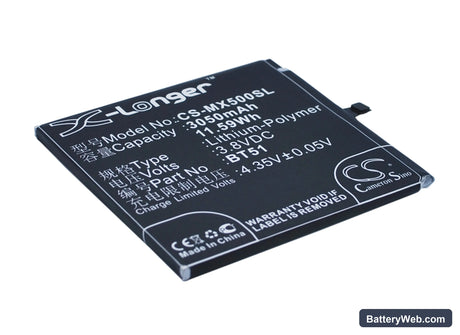 MeiZu MX5 Replacement Battery, 3.8V, 3050mAh, Li-Polymer 2