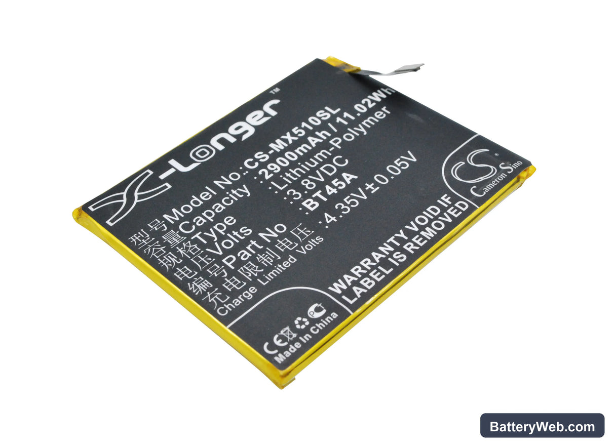 MeiZu Meilan Note 2 Replacement Battery, 3.8V, 2900mAh, Li-Polymer 1